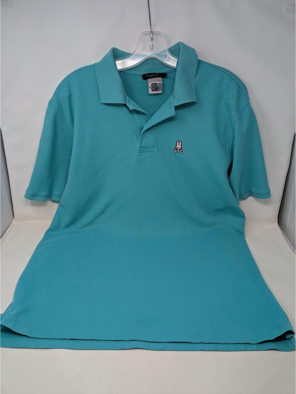 Psycho Bunny Pique Polo Golf Shirt Men's Size 8 XXL Teal Blue Classic